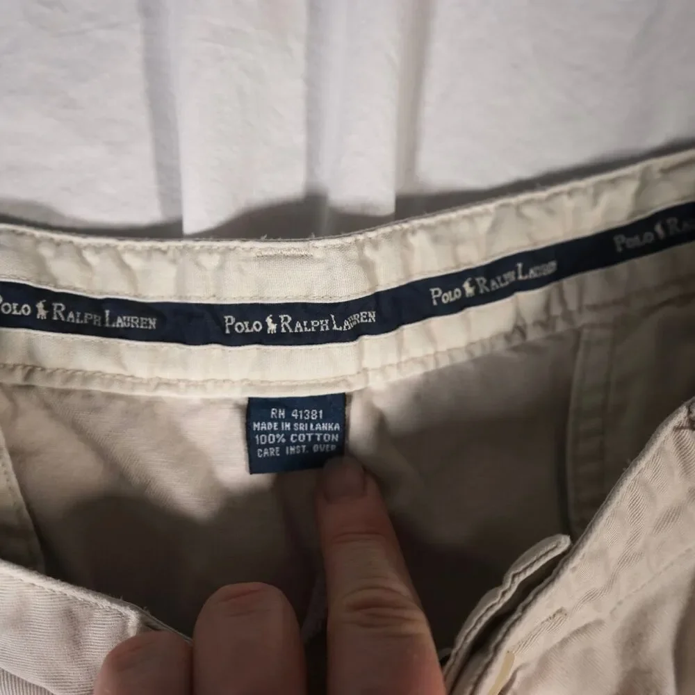 Vintage Polo Ralph Lauren Tyler Shorts Tan Beige Chino 38